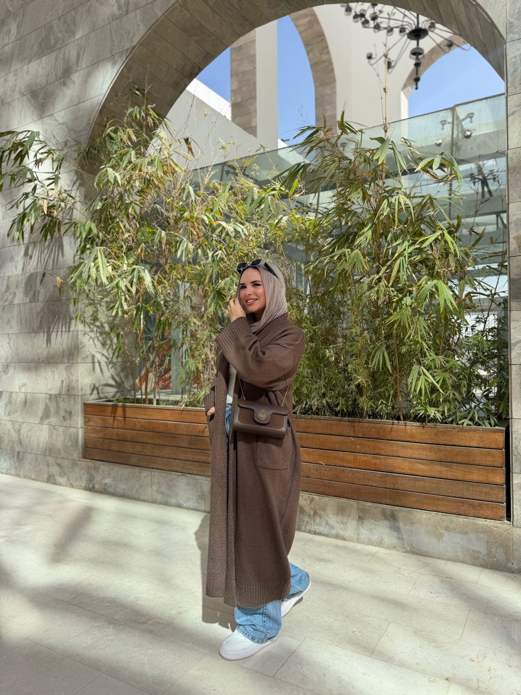 Brown cardigan