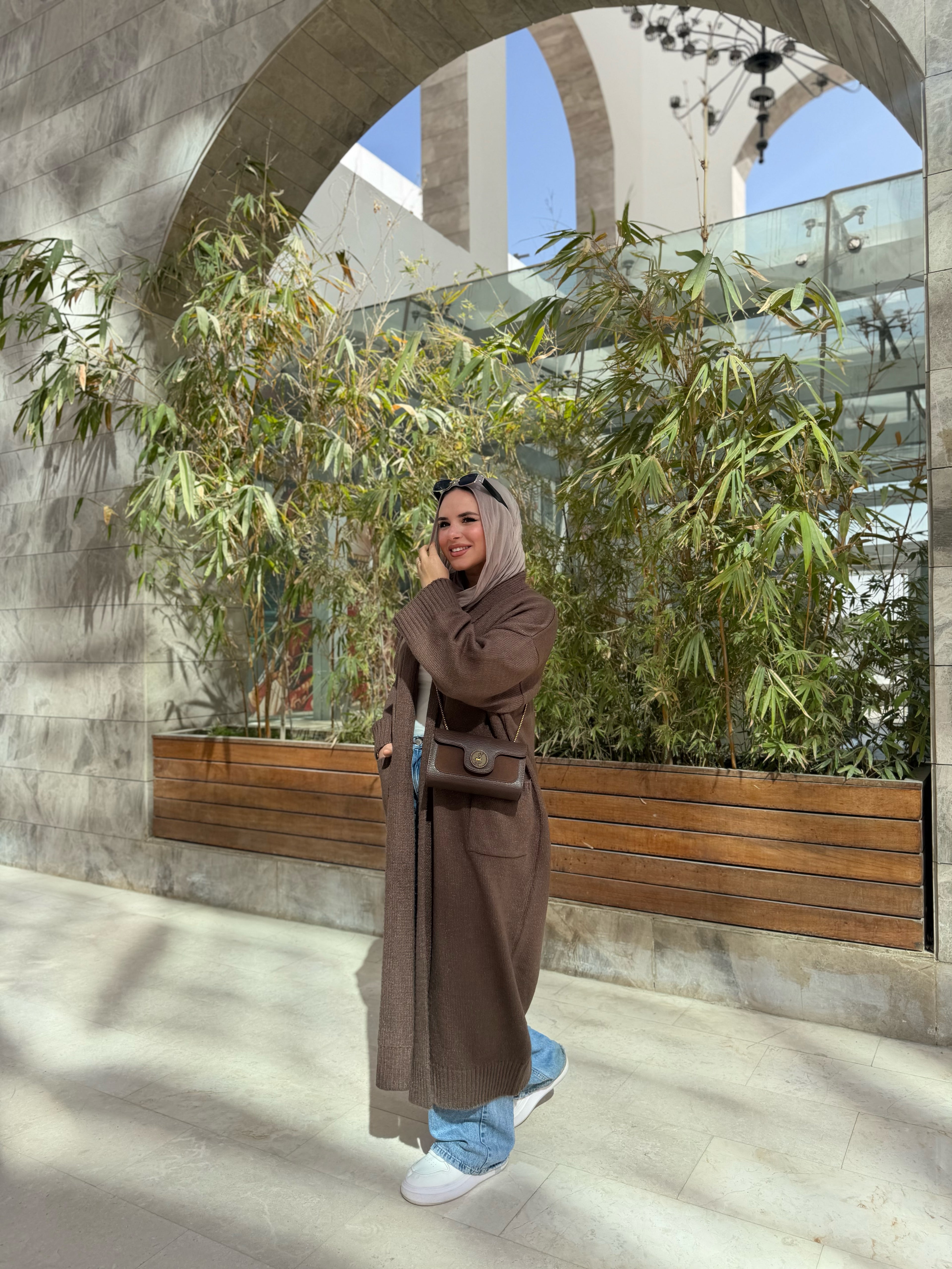 Brown cardigan
