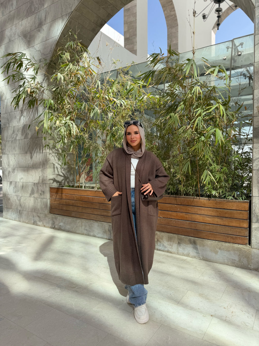 Brown cardigan