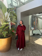 RAFEAF DRESS (Burgundy)
