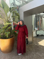 RAFEAF DRESS (Burgundy)