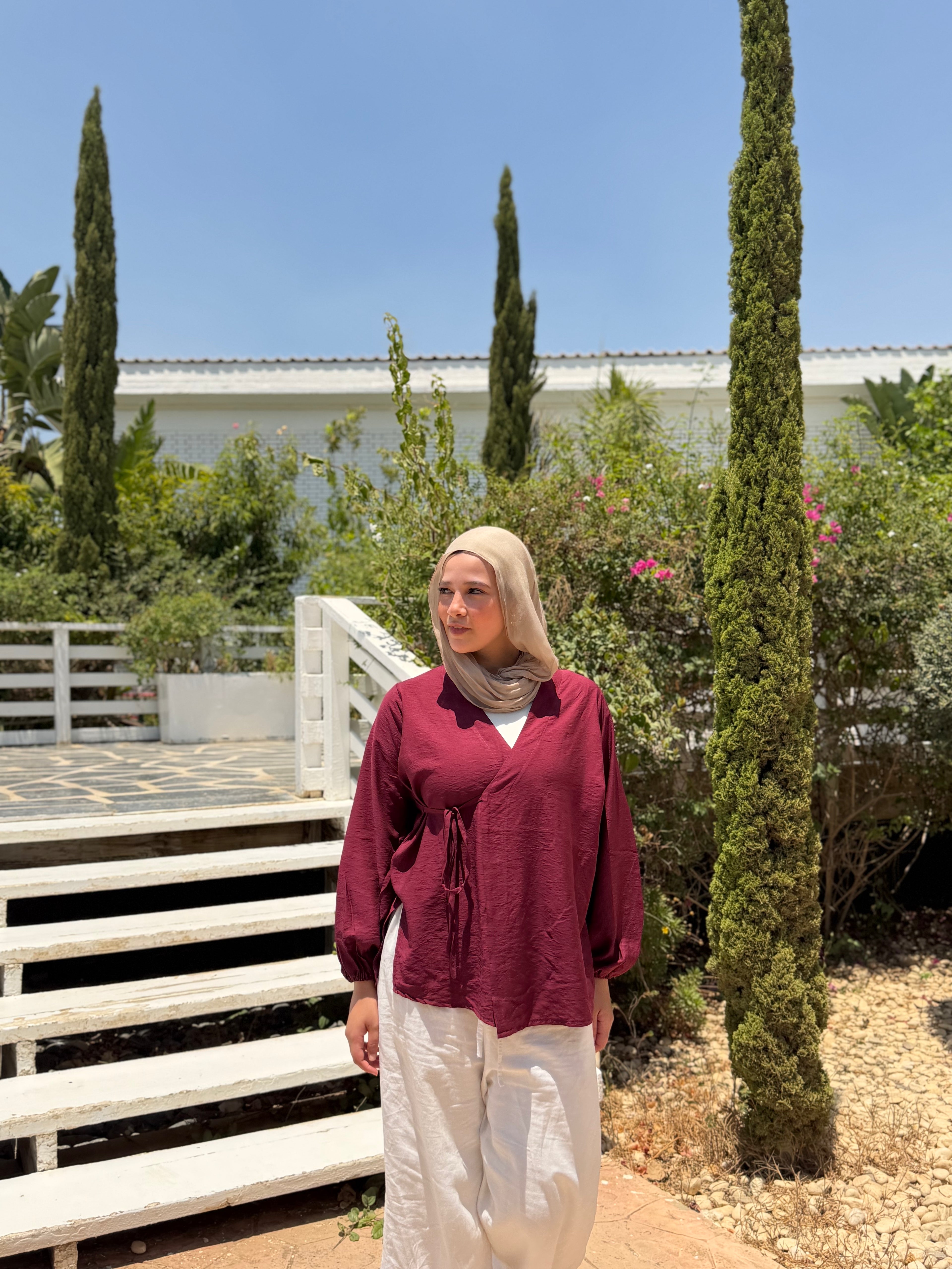 dana blouse ( burgundy )