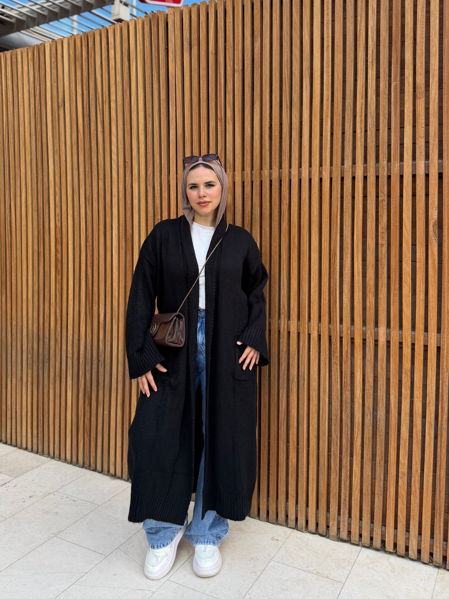 Black cardigan